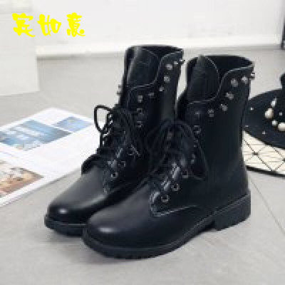 英伦风马丁靴 2017新款百搭黑色短靴