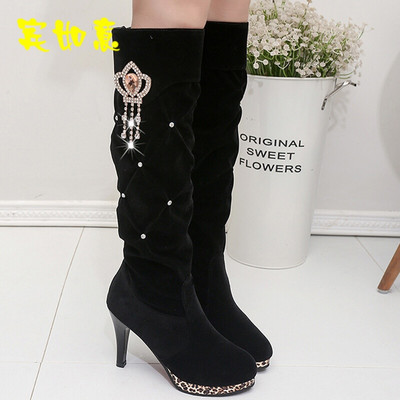 宾如意长靴 细跟水钻与骑士精神的时尚碰撞